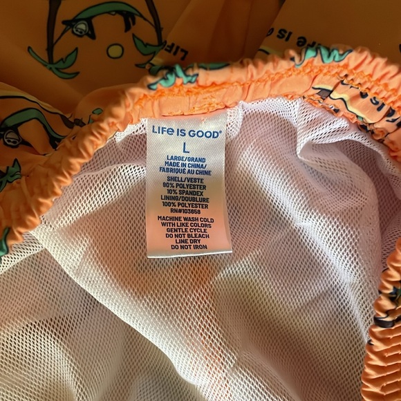 Men’s Life is Good size large drawstring bathing suit trucks NWT - Picture 7 of 9